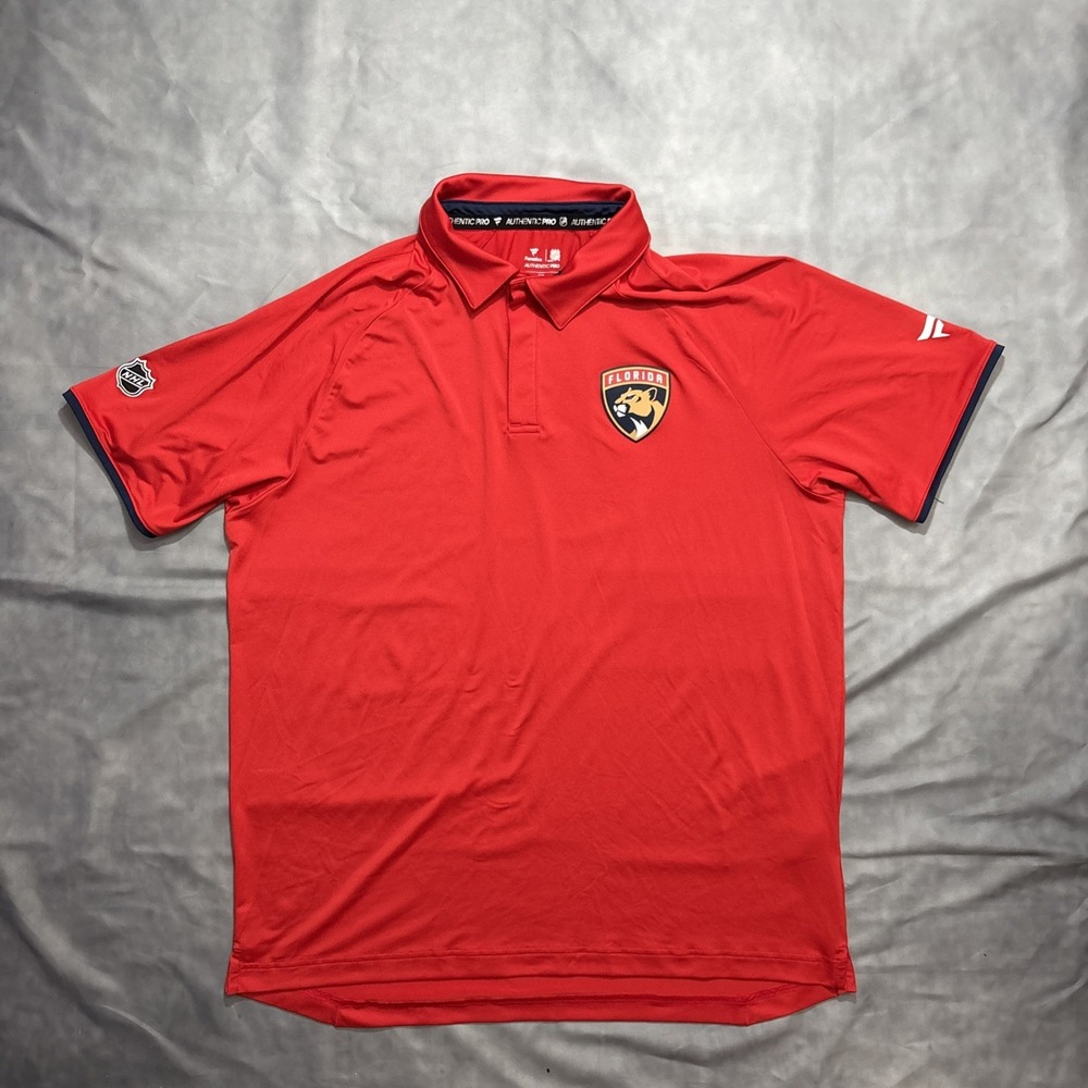 Fanatics Authentic Pro Florida Panthers NHL Polo Shirt Mens XL Red NHL Hockey
